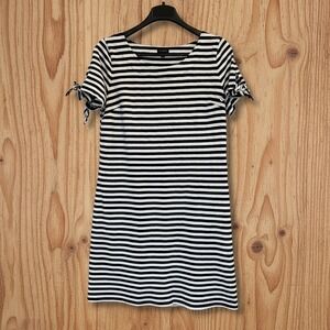 Talbots Striped Knit Dress with Tie Sleeves